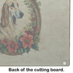 Saluki Christmas Flowers Glass Cutting Board