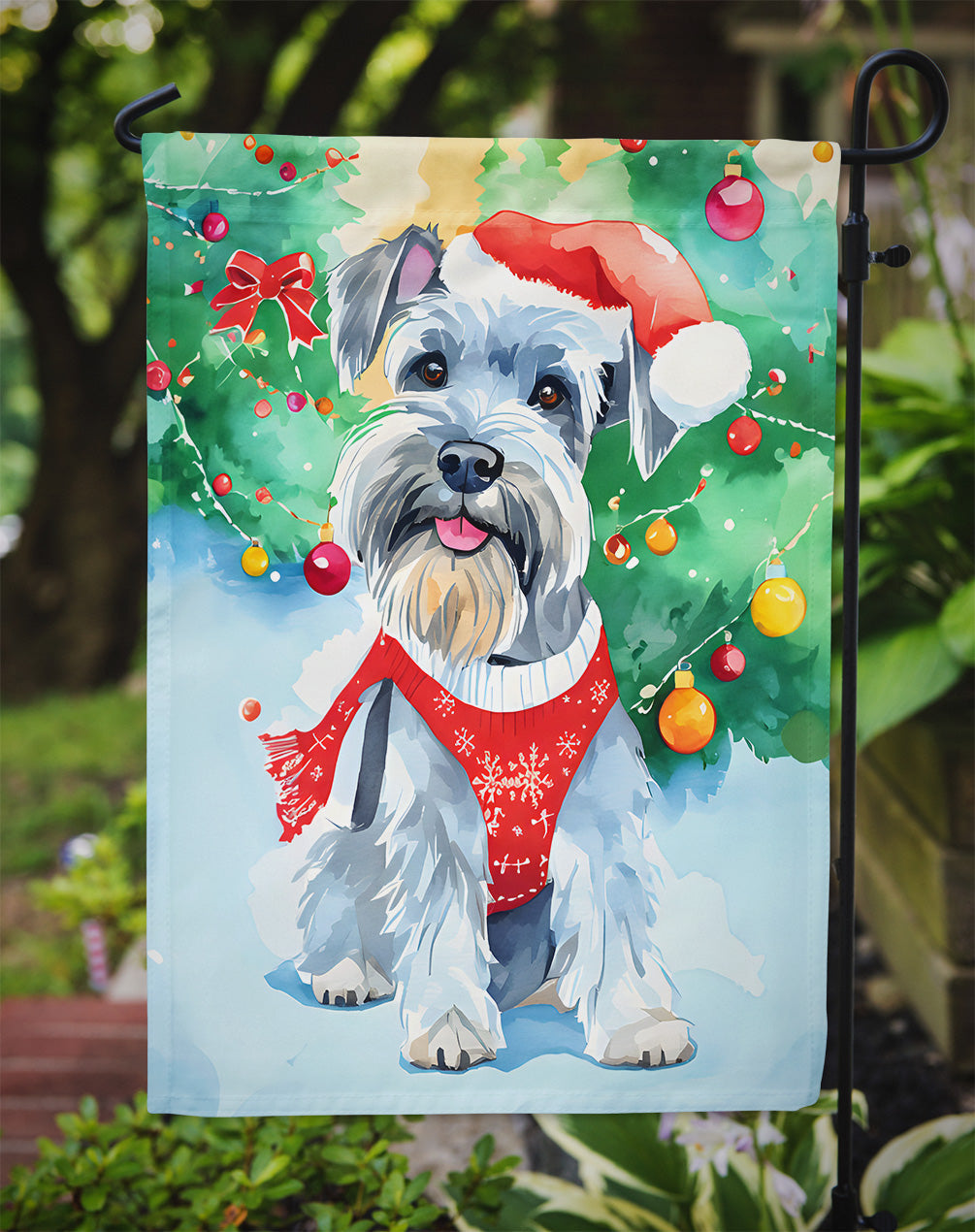 Schnauzer Christmas Garden Flag