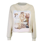 Oil Painting Style Casual Sports Pullover Sweater | Streetwear