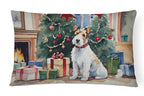 Fox Terrier Cozy Christmas Throw Pillow