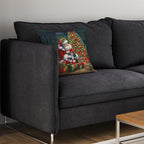 Cavalier Spaniel and Santa Claus Throw Pillow