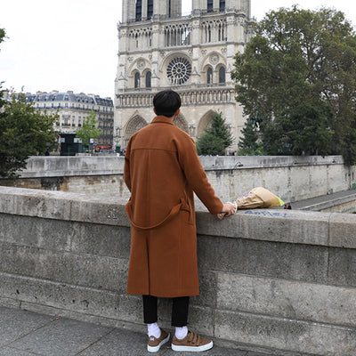 Men's Thickened Warm Long Coat - Loose Fit