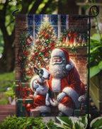 English Bull Terrier and Santa Claus Garden Flag