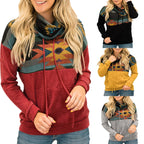 Sun Totem Ethnic High-Neck Hooded Sweater