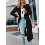 Trendy Women's Lace Lapel Windbreaker Coat