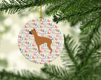 Boxer Merry Christmas Ceramic Ornament