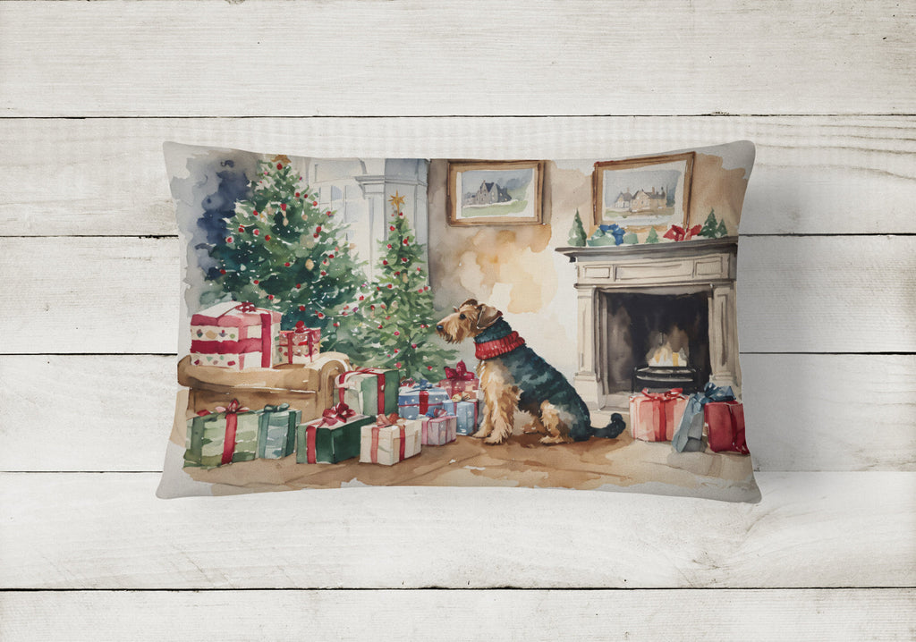 Airedale Terrier Christmas Throw Pillow