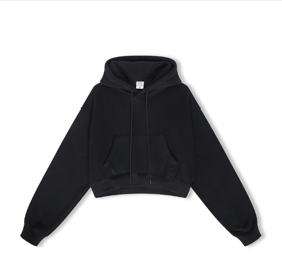 High Street Women's Short Hooded Plush Sweater