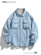 Large Men's Retro Loose-Fitting Work Jacket for Autumn