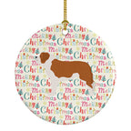 Saint Bernard Merry Christmas Ceramic Ornament