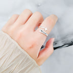 Cross Letter Simple English Women's Ring