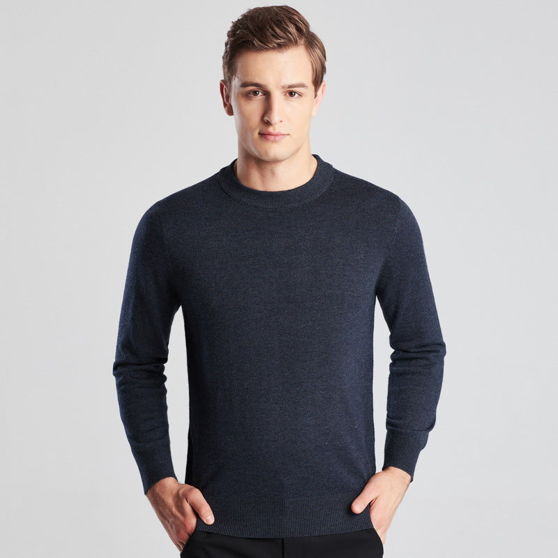 Men's Long Sleeve Solid Color Knit Sweater