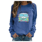 Long Sleeve Printed Round Neck Sweater for Women