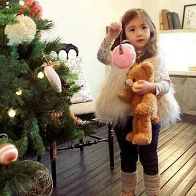 Girls' Imitation Tibet Sheep Fur Sleeveless Coat