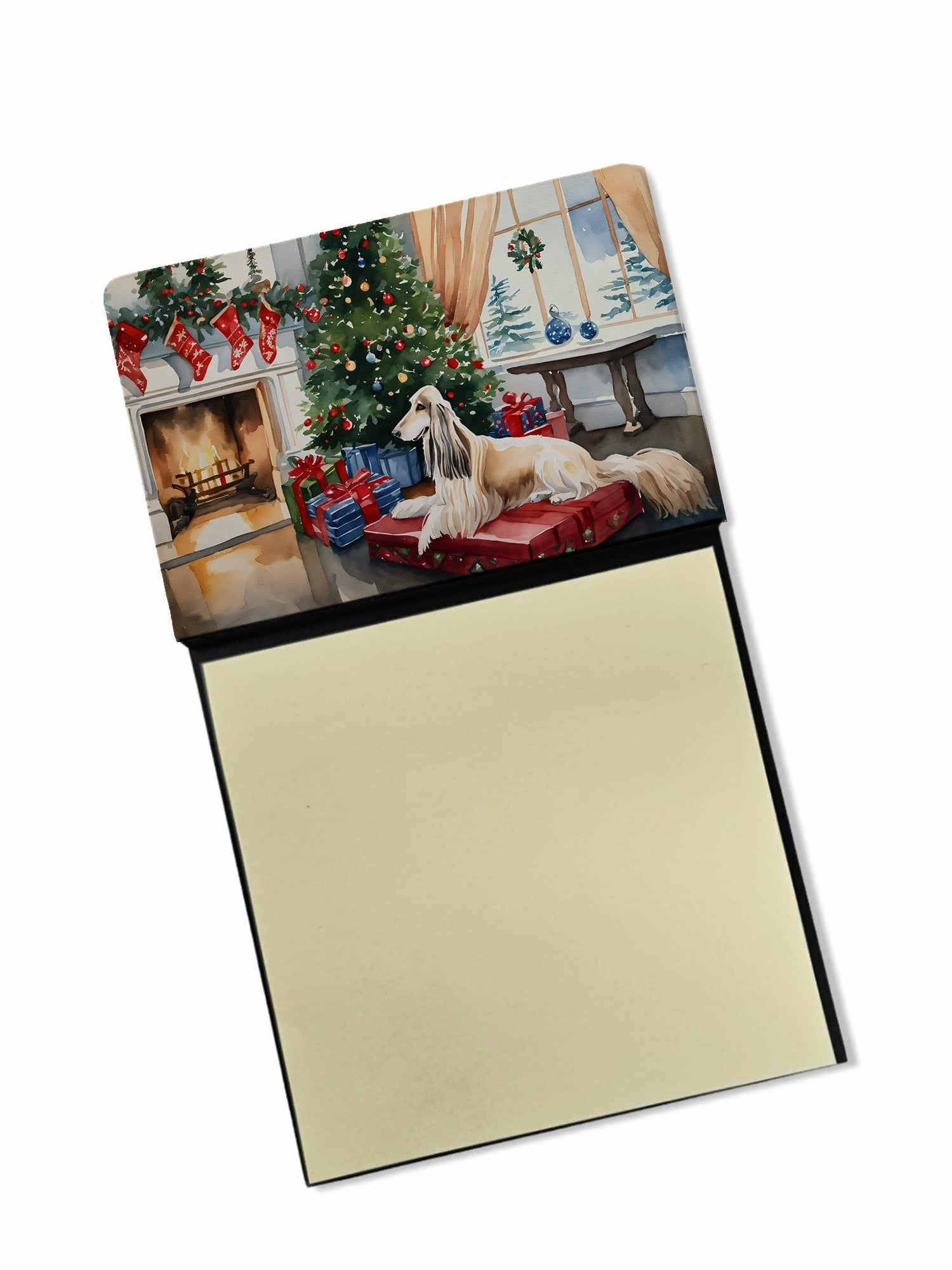 Afghan Hound Cozy Christmas Sticky Note Holder