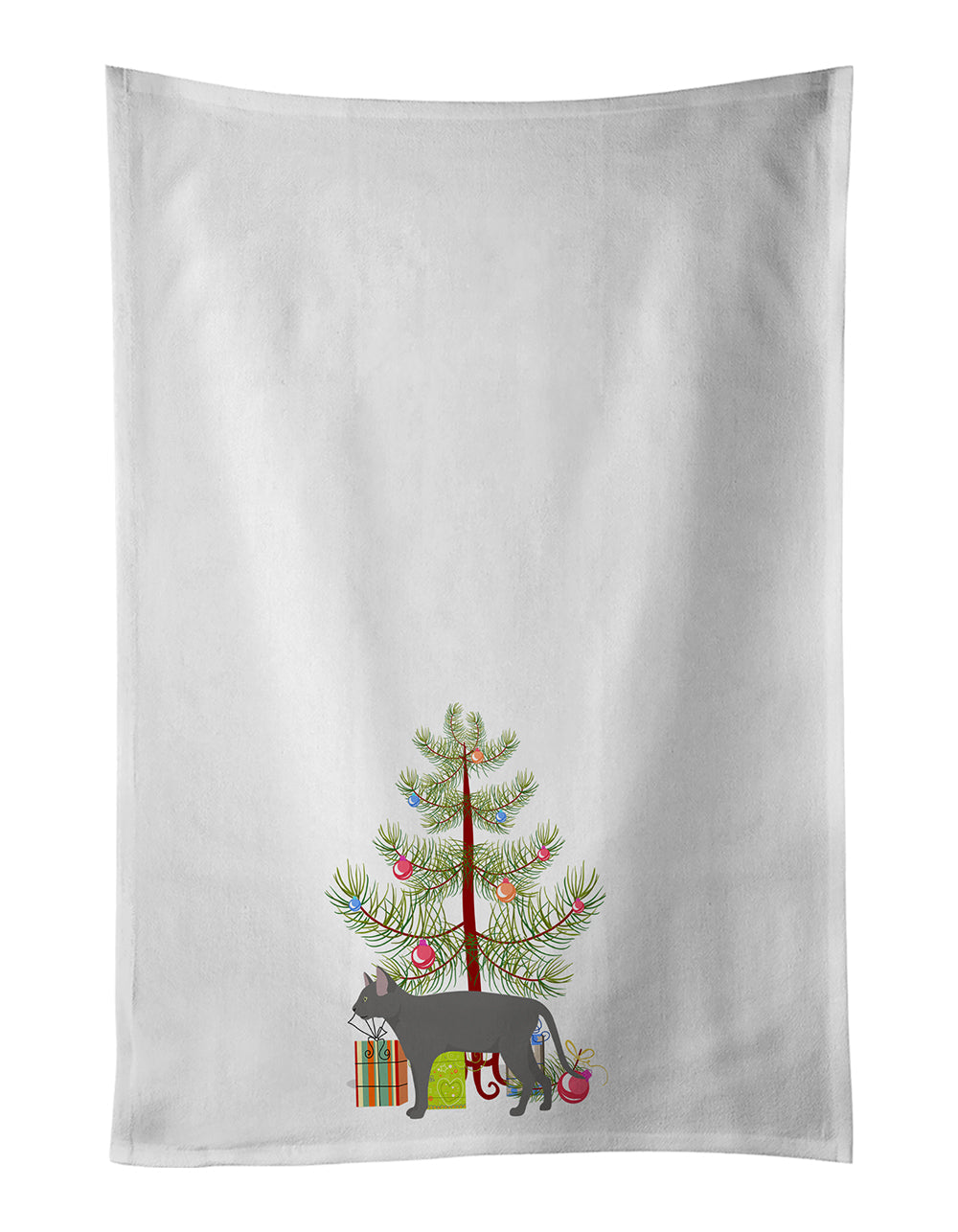 Russian Blue Cat Christmas Kitchen Towel Set of 2