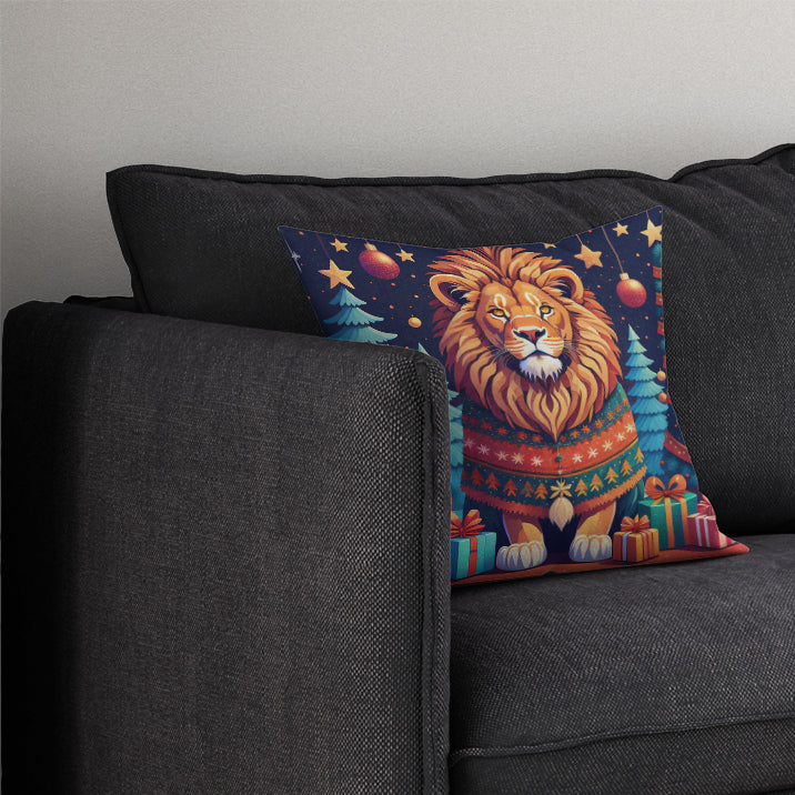 Lion Christmas Throw Pillow
