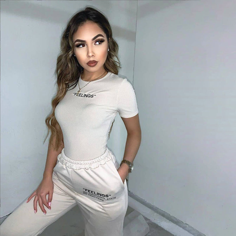 Short Sleeve Round Neck Embroidered Bodysuit