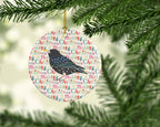 Starling Christmas Ceramic Ornament