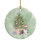 Corgi Puppy Christmas Presents and Tree Ceramic Ornament
