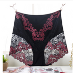 High-Waisted Cotton Lace Panties