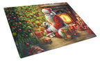 Shih Tzu and Santa Claus Glass Cutting Board
