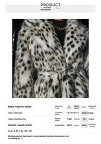 Women's Leopard Print Faux Fur Hooded Coat