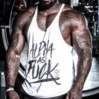 Men's Muscle Fit Training Tank Top with Letter Print