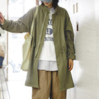 Green Military Long Fish Tail Windbreaker Coat