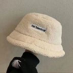 Versatile Women's Lamb Wool Fisherman's Hat | Embroidered Cap