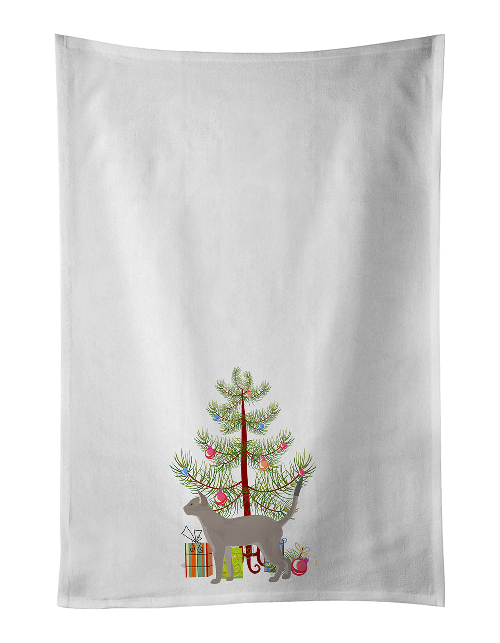 Blue Abyssinian Cat Christmas Kitchen Towel Set of 2