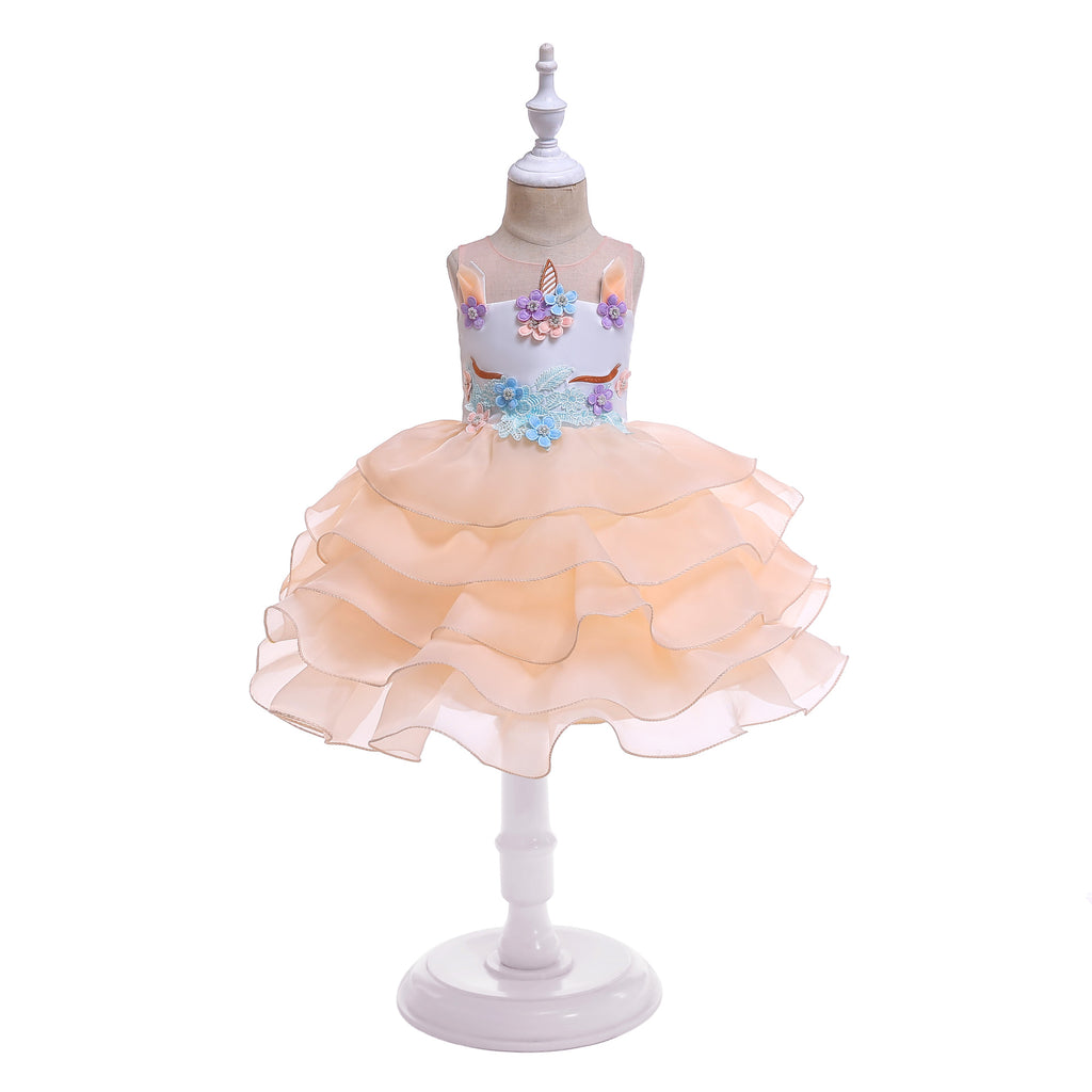 Girls' Christmas Unicorn Princess Dress