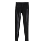 Plus-sized Fleece-lined PU Leather Pants for Women