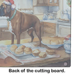 Boxer Christmas Cookies Glass Cutting Board