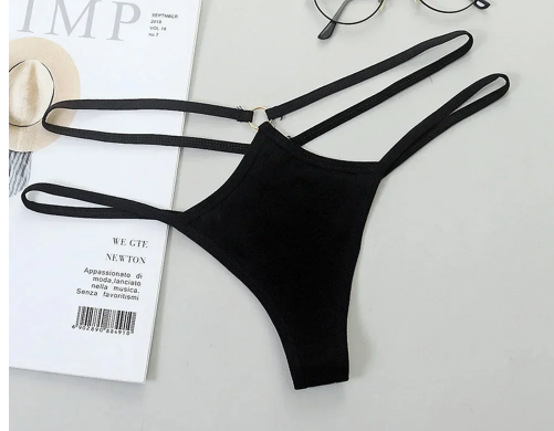 Strappy Low-Rise O-Ring Thong Panties