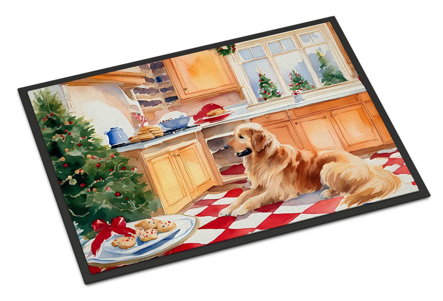 Golden Retriever Christmas Cookies Doormat