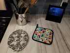 Lots of Tricolor Cardigan Corgi Pair of Pot Holders