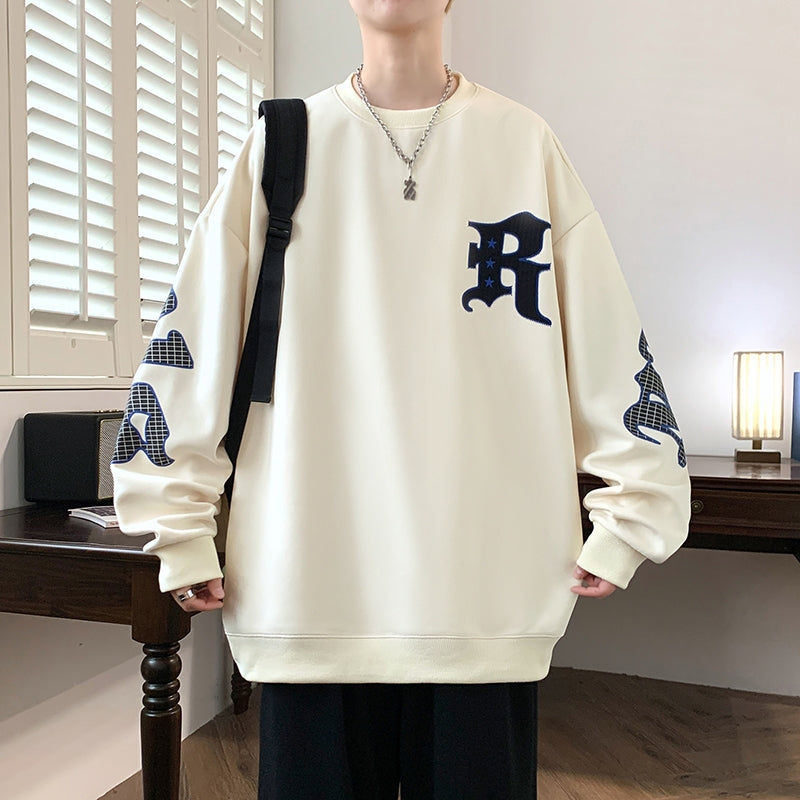 Men's Drop Shoulder Crew Neck Hoodie - Casual Pullover | Streetwear