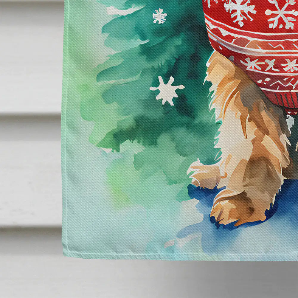 Norfolk Terrier Christmas House Flag