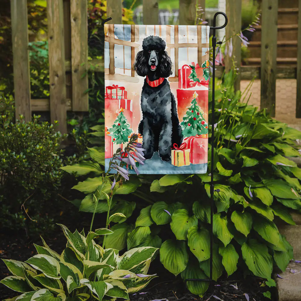 Poodle Christmas Garden Flag