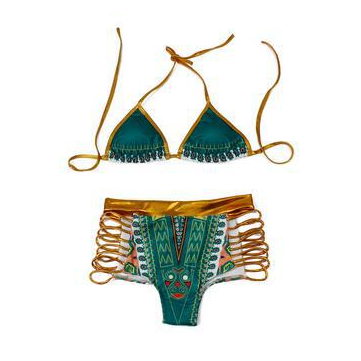 Fashionable Women's Printed Bikini Swimwear with Straps