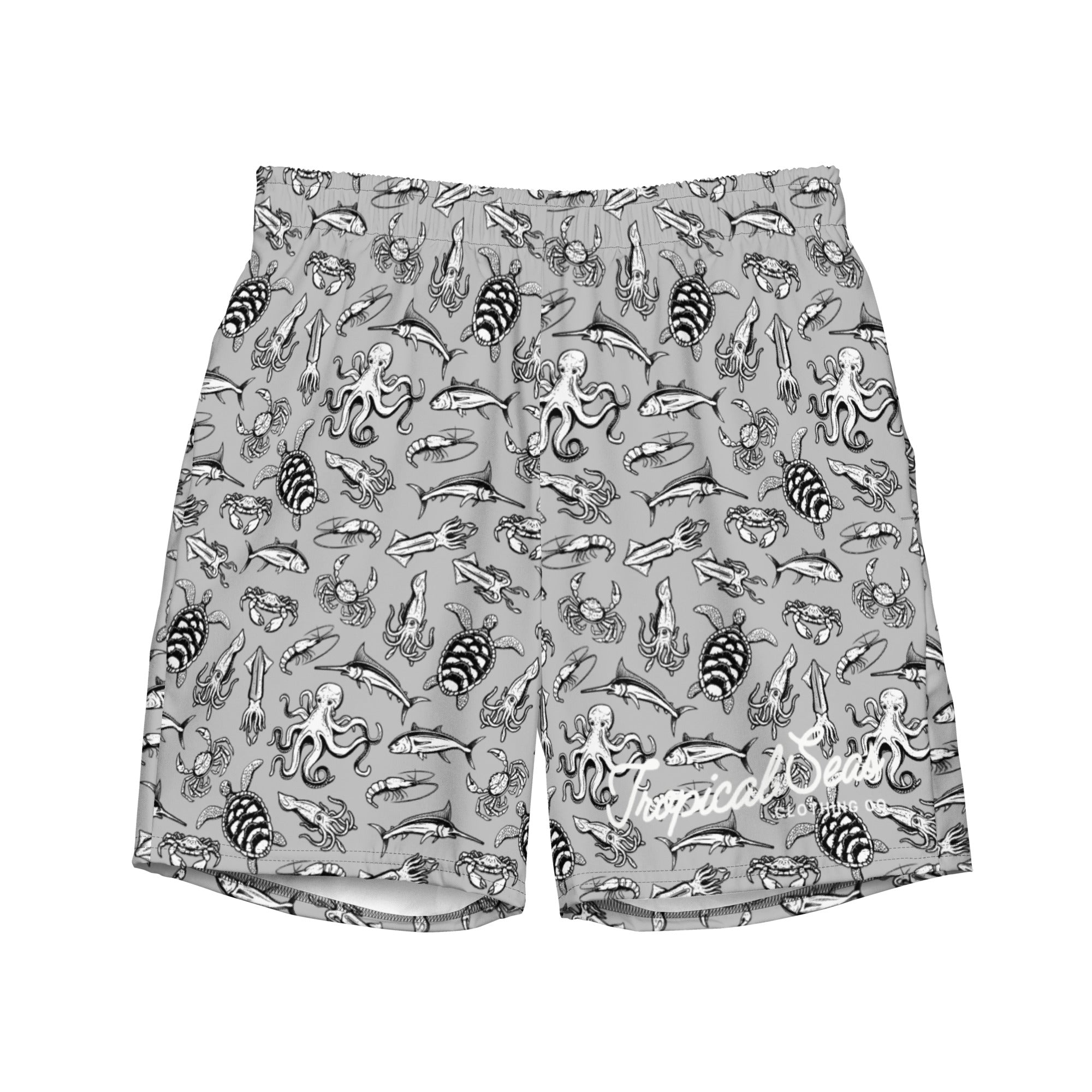 Men's Sea Creature Print Swim Trunks