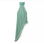 Feather Trim Halter Party Dress
