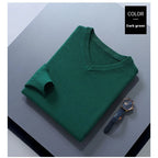 Men's V-Neck Loose Solid Color Knitted Sweater