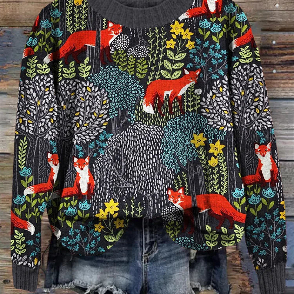Casual Round Neck Sweater for Couples' Tops