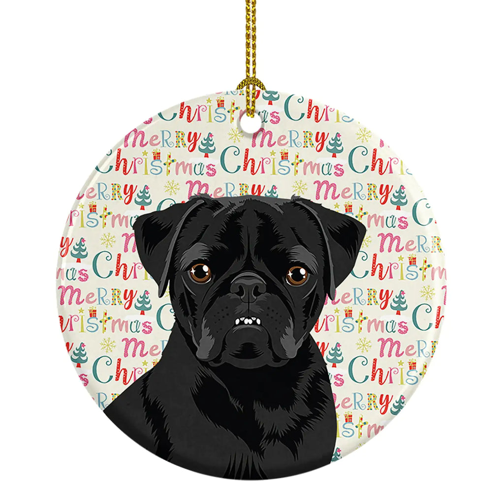 Pug Black #2 Christmas Ceramic Ornament