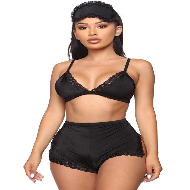 Women's Deep V-Neck Lace Lingerie and Sleepwear