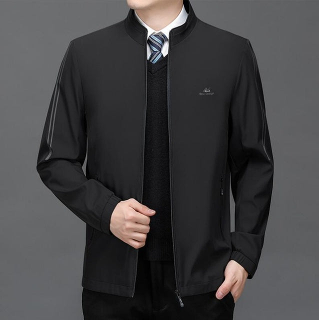 Men's Slim Fit Business Jacket - Casual High Collar Coat