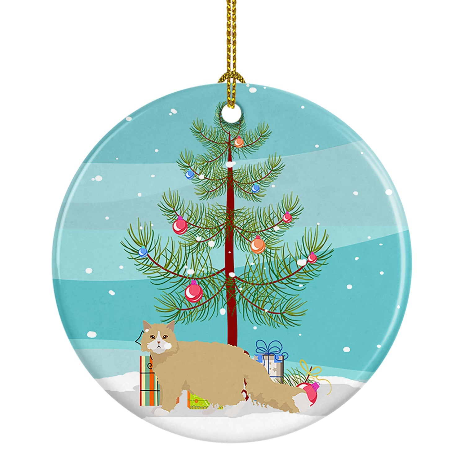 Oregon Rex Cat Christmas Ceramic Ornament
