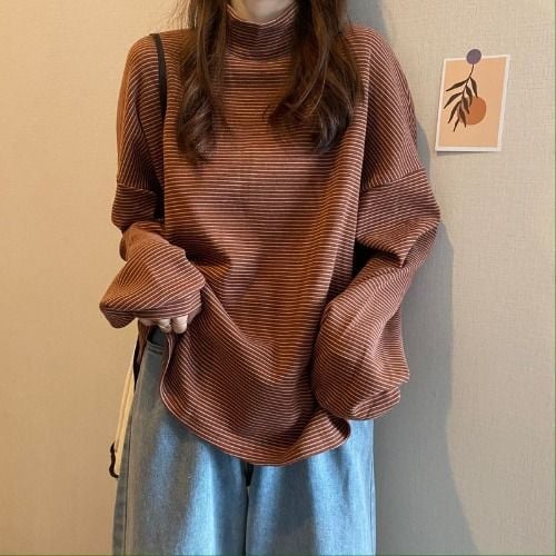 Women's Thick Half Turtleneck Layering Shirt
